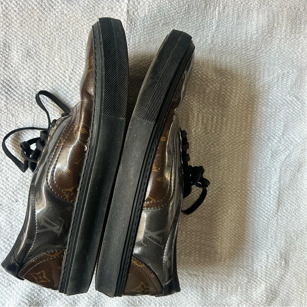 Louis Vuitton Brown Sneakers with Monogram Design